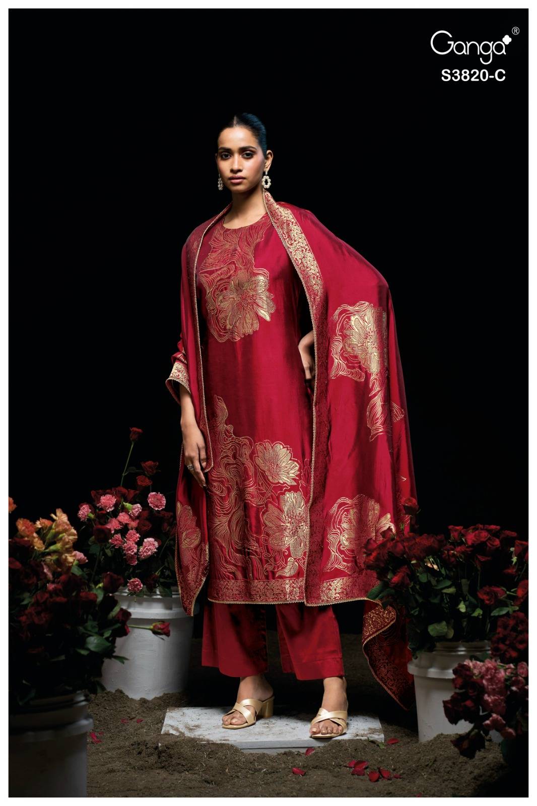 ENOLE 3820 Series By GANGAFASHION Stylish Beautiful Colourful PURE VISCOSE Dresses At Wholesale Price